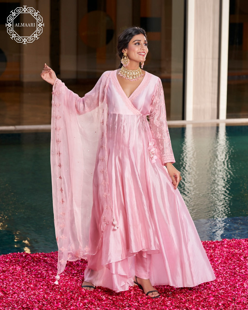 Light Pink Silk Angrakha Set