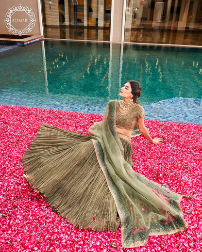 Olive Green Lehenga