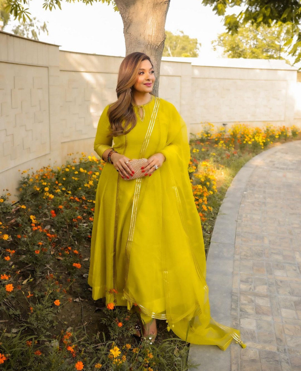 Megha Seehra & Kamiya Jani in Yellow Kurta set