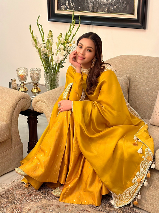 Sheena Rathi in Mustard Angrakha Set